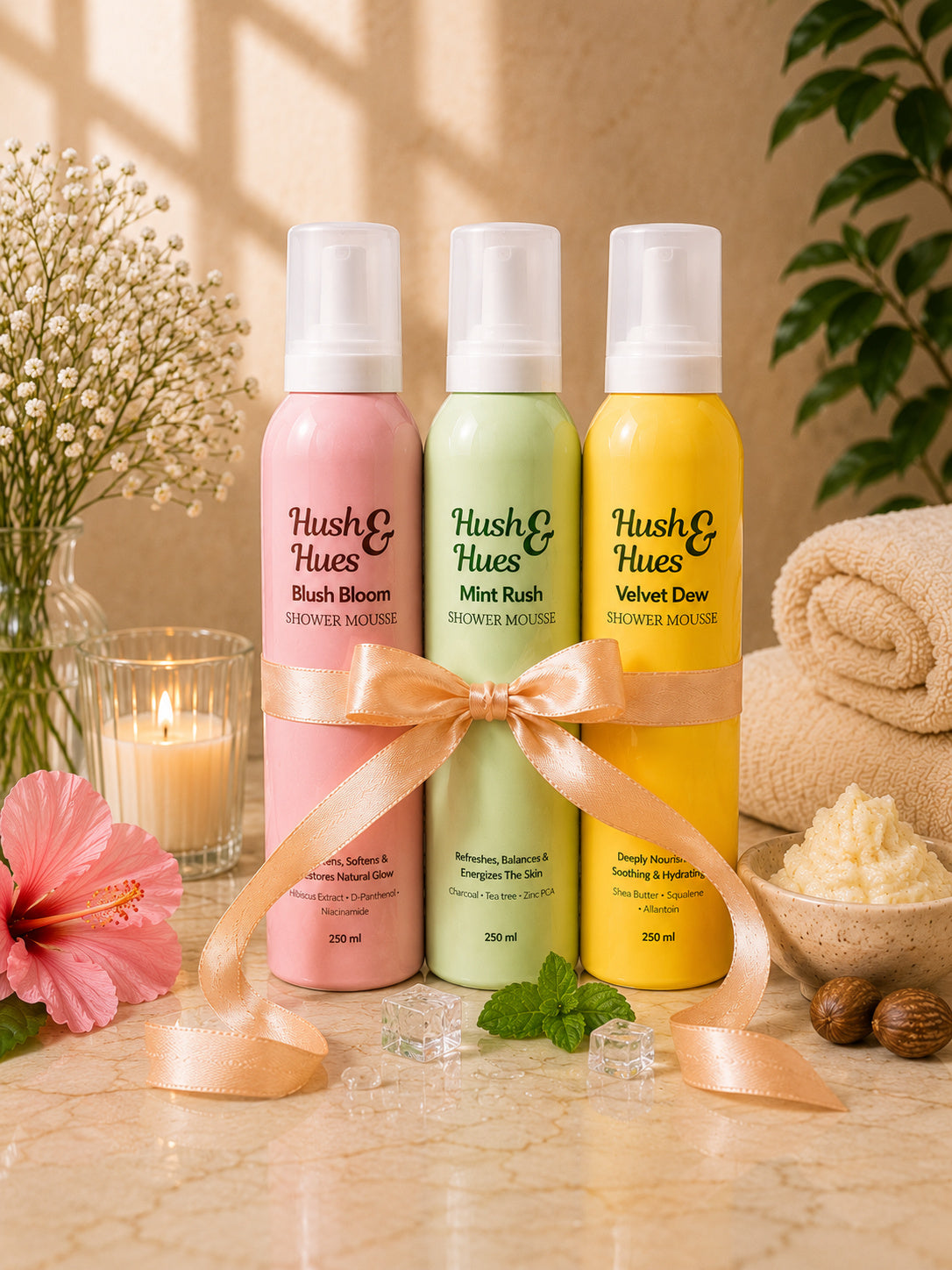 The Hush Shower Mousse Trio